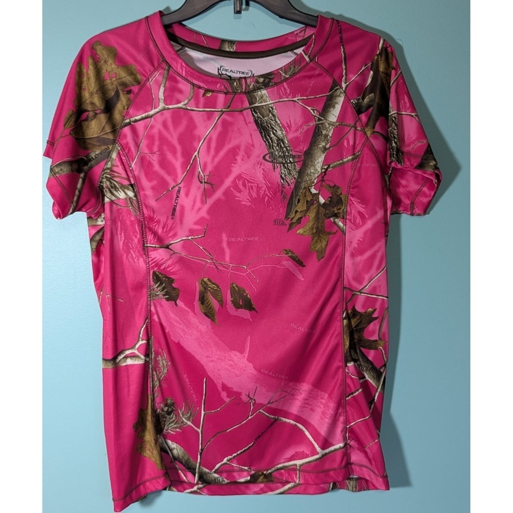 Realtree Woman's Pink Camo Shirt Size Large (12-14)